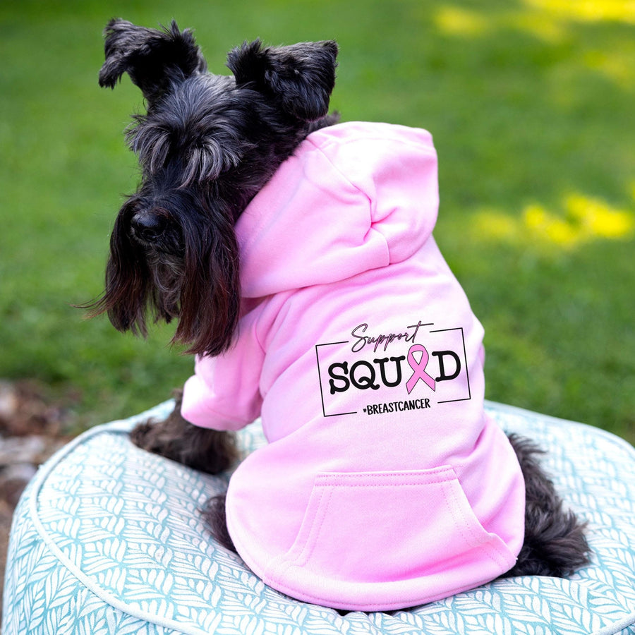 Pink Breast Cancer Supporter Dog Hoodie