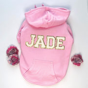 Custom Dog Hoodie Pink Sweatshirt for Girl Dog Shirt with Name Pet Jacket to Keep Warm Clothes for Dog Mom Gift for New Puppy Tshirt for Cat