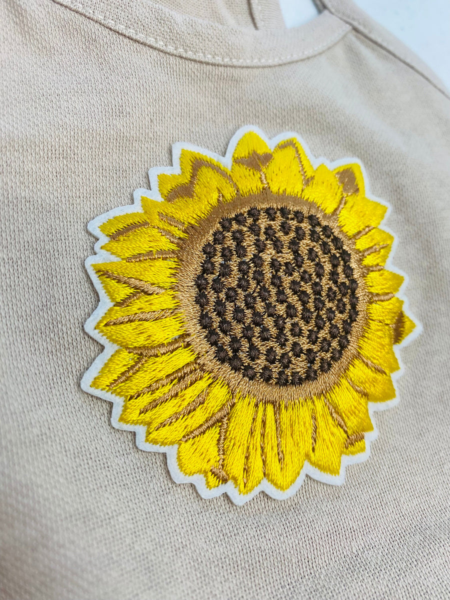 Denim Dress for Small Dog with Sunflower | Cute Pet Outfit for Summer