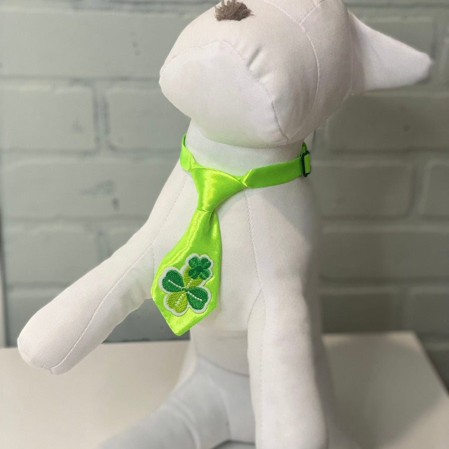 Short Necktie for Dog - St. Patrick's Day Green Accessory for Pets