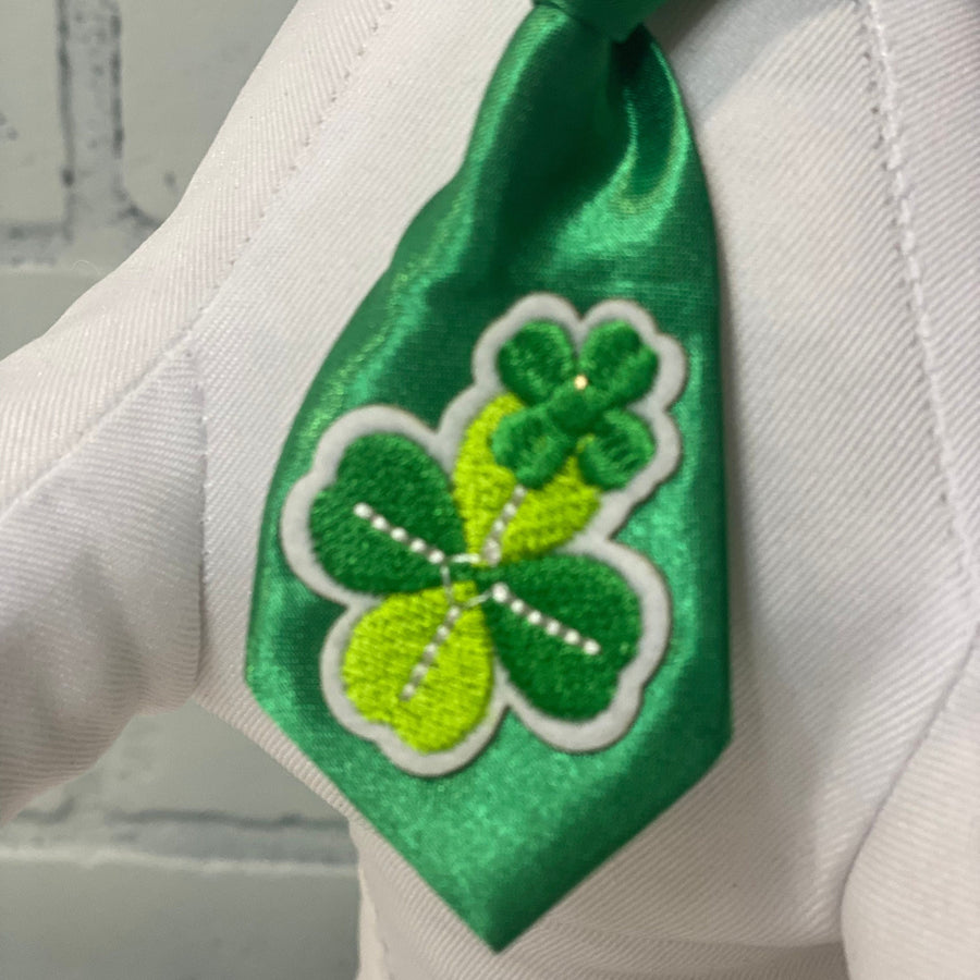 Short Necktie for Dog - St. Patrick's Day Green Accessory for Pets