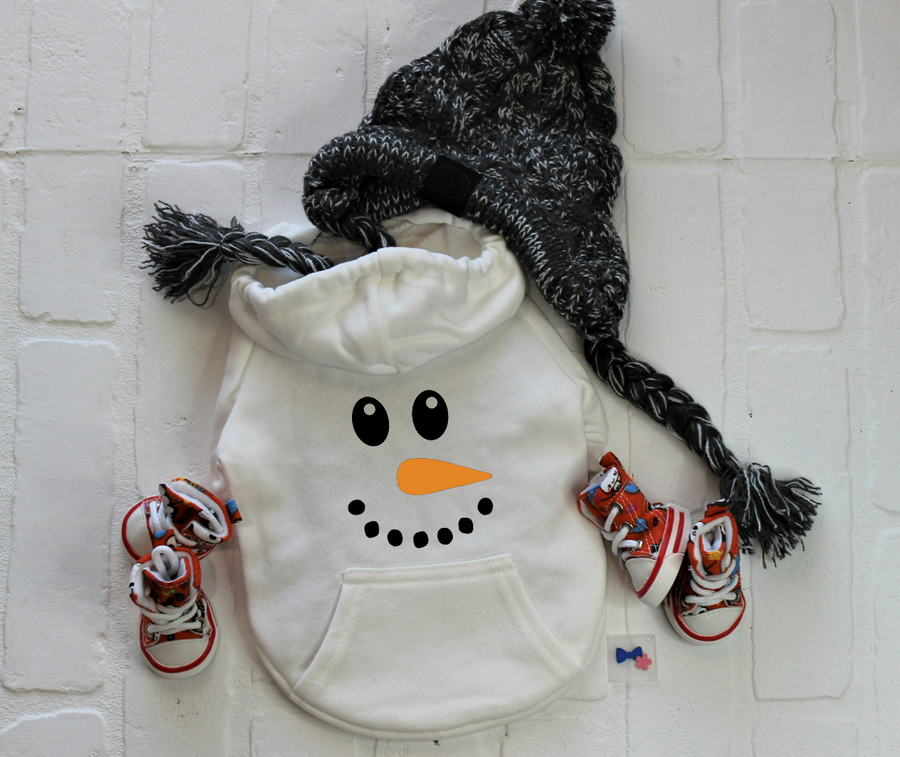 Snowman Dog Hoodie for Winter