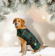 Navy Tartan Blanket Coat for Large Dog