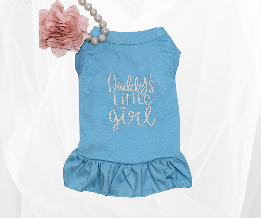 Sleeveless Dog Dress for Daddys Girl in Blue