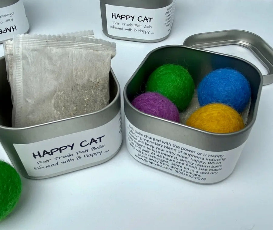 Catnip Cat Toy with Rechargeable Felt Balls