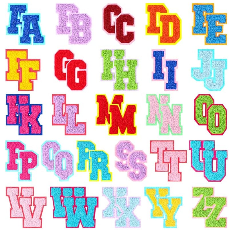 Varsity Letter Patches, Chenille Patches ABC, Colorful Patches, Iron On Letters, for Personalized Gift, for Name Patch, for DIY, for Crafts